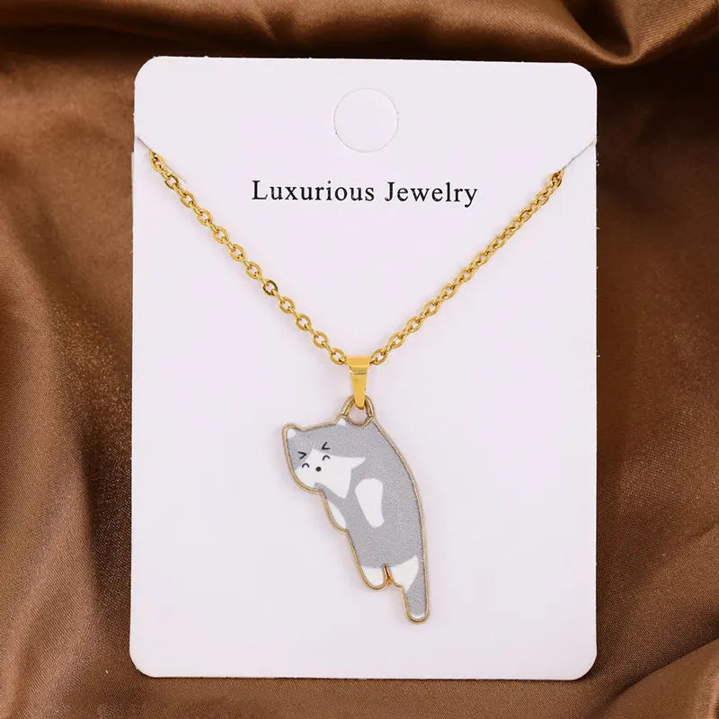 Cute Cartoon Cat Pendant Necklace