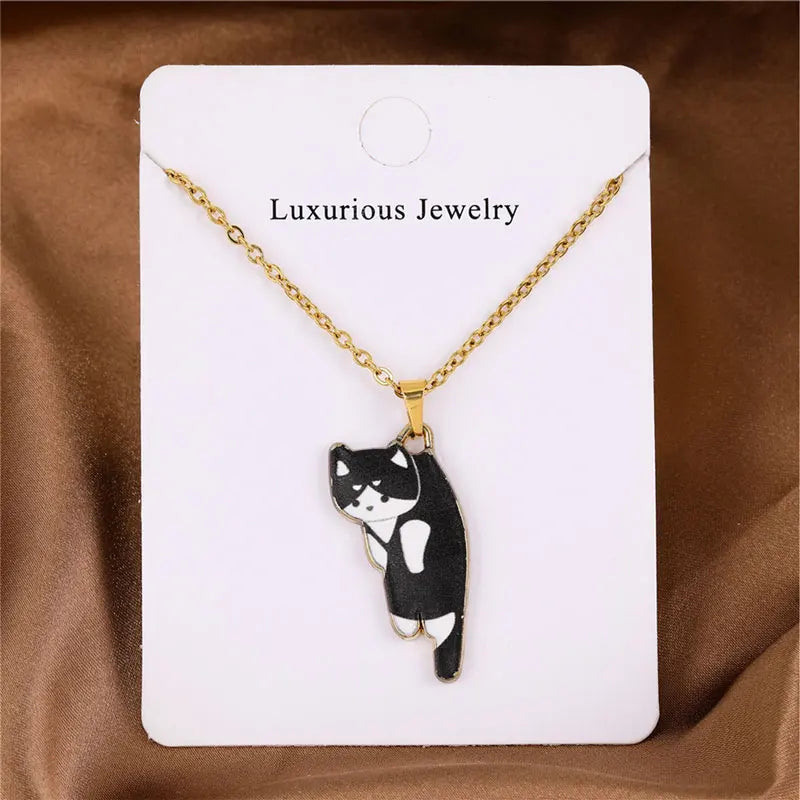 Cute Cartoon Cat Pendant Necklace