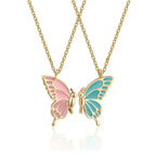Butterfly Heart Puzzle Necklace