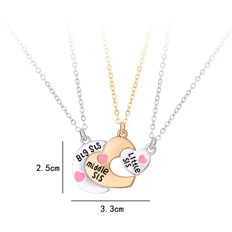 Sisters Heart Puzzle Necklace