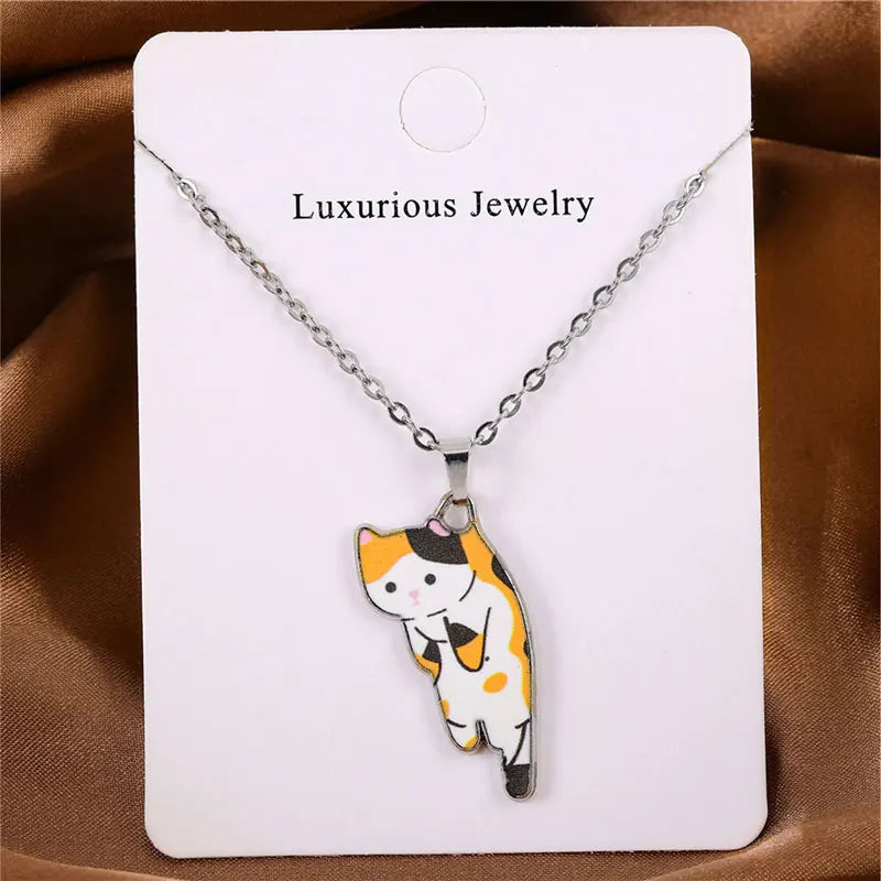 Cute Cartoon Cat Pendant Necklace