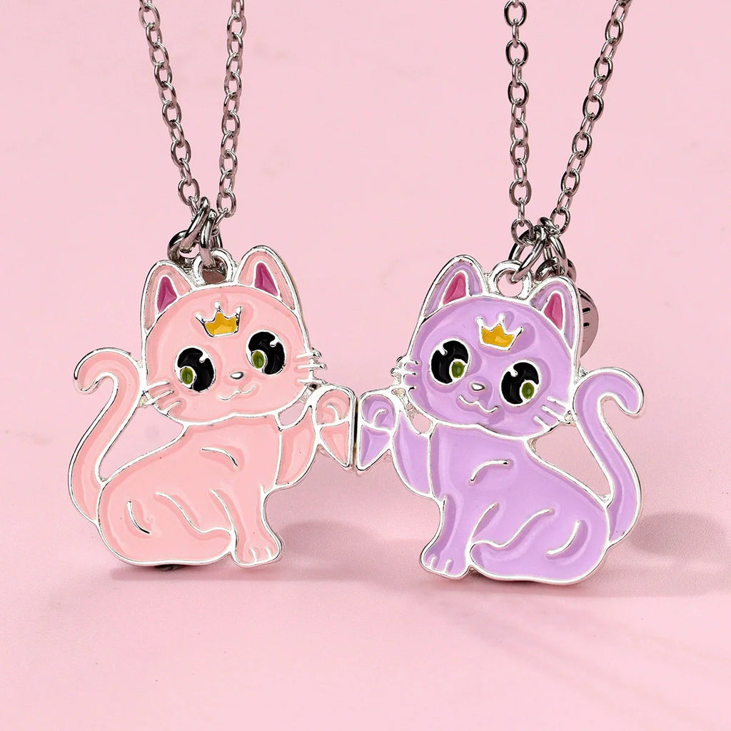 Magnetic Fist-Bump Cat BFF Necklace